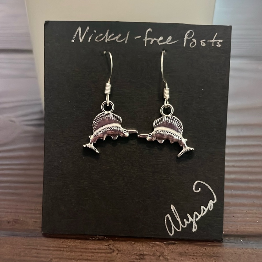 Handmade swordfish earrings